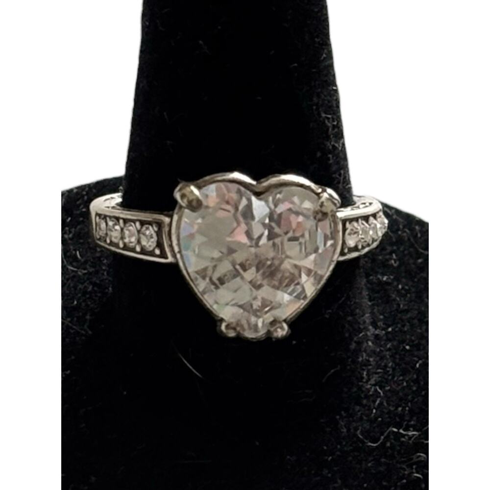 Brighton Ring Token Of Love Heart Size 5.5 Rare Find! Clear Crystal Heart NWOT - Picture 4 of 8